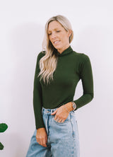 Rib Turtle Neck - Collage Green